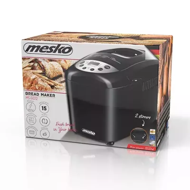 Automat na pečenie chleba Mesko Home MS 6022 850 W čierny digitálny časovač