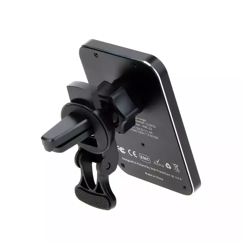 Auto bezdrôtová nabíjačka 3MK HARDY MagCharger — Auto USB-C 5/9V, rýchle bezdrôtové nabíjanie, čierna