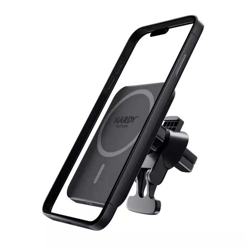 Auto bezdrôtová nabíjačka 3MK HARDY MagCharger — Auto USB-C 5/9V, rýchle bezdrôtové nabíjanie, čierna