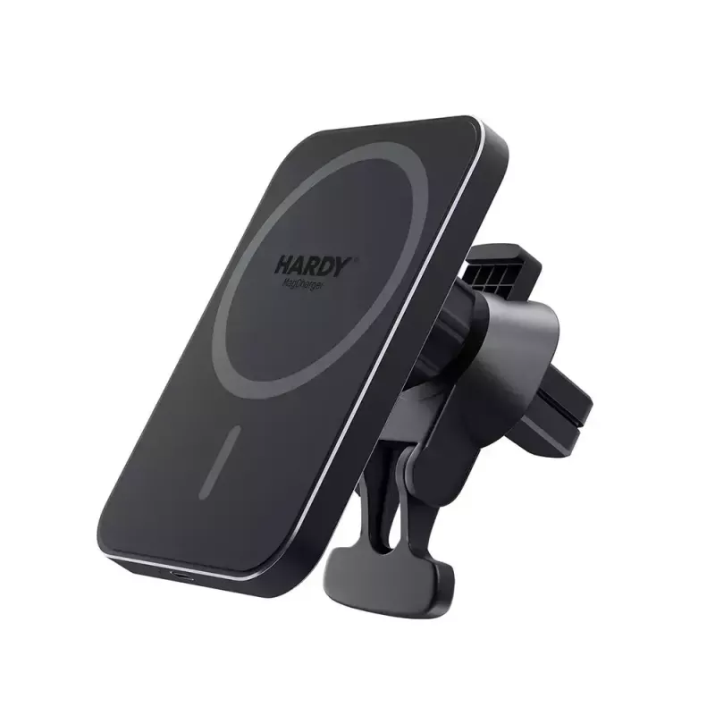 Auto bezdrôtová nabíjačka 3MK HARDY MagCharger — Auto USB-C 5/9V, rýchle bezdrôtové nabíjanie, čierna