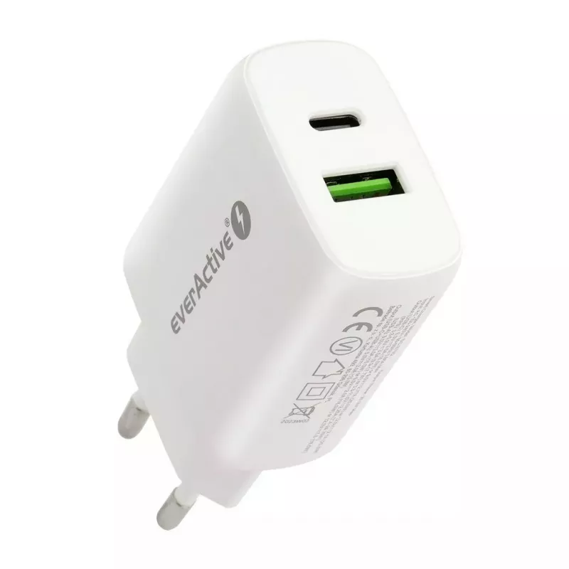 USB-C nabíjačka everActive SC-370Q 25W QC3.0 USB rýchle nabíjanie