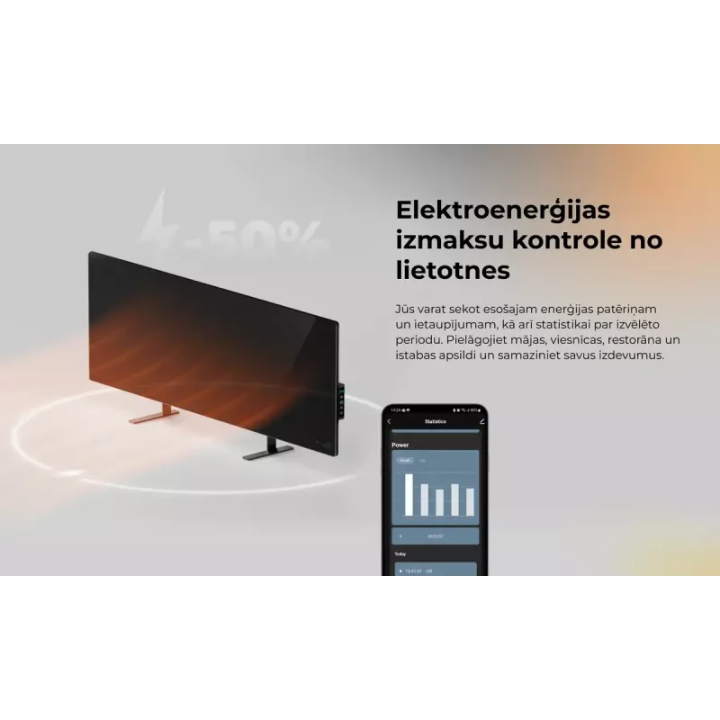 Infračervené elektrické vykurovanie AENO Premium Eco Smart Heater AGH0005S, sivé