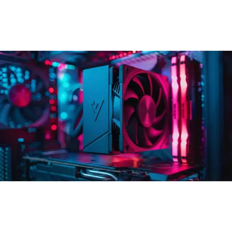 CPU vzduchový chladič MODECOM Volcano 0C T100 120 čierny — tower chladič, 120 mm ventilátor