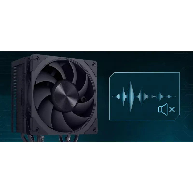 CPU vzduchový chladič MODECOM Volcano 0C T100 120 čierny — tower chladič, 120 mm ventilátor