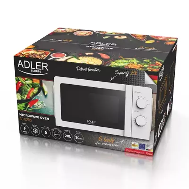 Mikrovlnná rúra solo Adler AD 6205, 700 W, 20 L