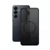 Crong Hybrid Matte magnetické puzdro pre Samsung Galaxy S25 — TPU+PC, magnetické krúžky, čierna