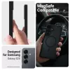 Crong Hybrid Matte magnetické puzdro pre Samsung Galaxy S25 — TPU+PC, magnetické krúžky, čierna