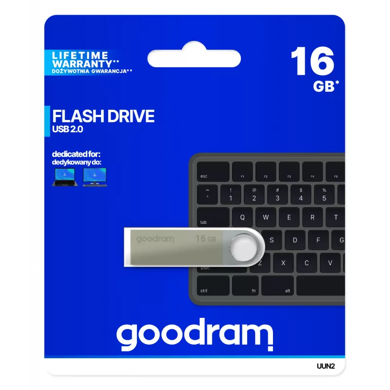 Goodram UUN2 USB kľúč 16 GB USB Type-A 2.0 Strieborná
