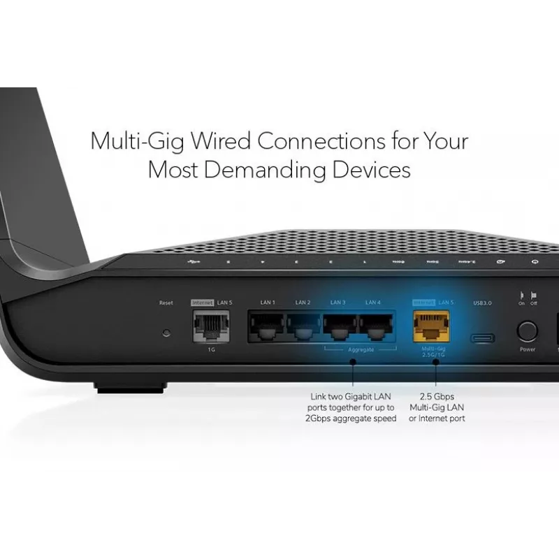 Netgear Nighthawk RAXE300 bezdrôtový router, Wi-Fi 6E, 4-portový switch