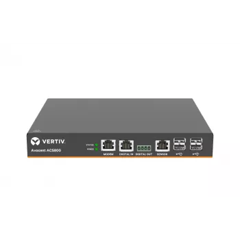 Vertiv Avocent 4-port ACS800 sériová konzola s analógovým modémom, externý AC/DC napájací zdroj - prepojovací kábel: konektor samec C14 na konektor samica C13
