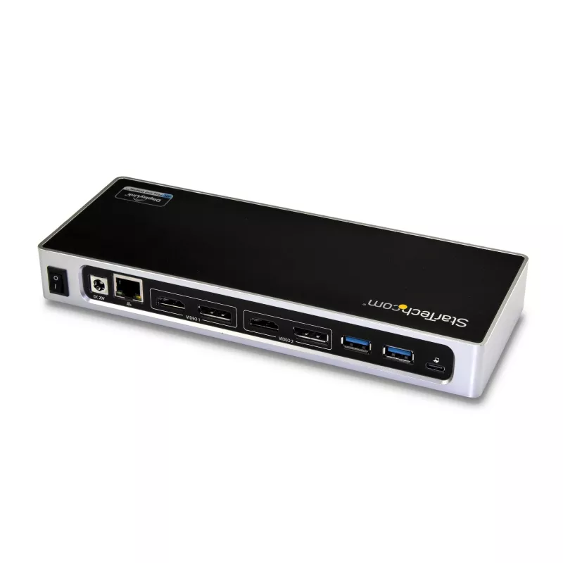 StarTech.com USB-C & USB-A dock - Dual-Monitor 4K 60Hz dock DisplayPort + HDMI - hybridná USB 3.0 dokovacia stanica pre USB-C alebo USB-A notebooky - 6x USB Type-A, GbE - USB 3.1 Gen 1 - Mac/Windows