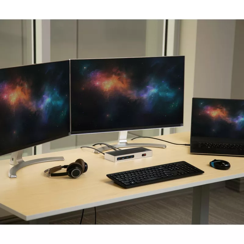 StarTech.com USB-C & USB-A dock - Dual-Monitor 4K 60Hz dock DisplayPort + HDMI - hybridná USB 3.0 dokovacia stanica pre USB-C alebo USB-A notebooky - 6x USB Type-A, GbE - USB 3.1 Gen 1 - Mac/Windows