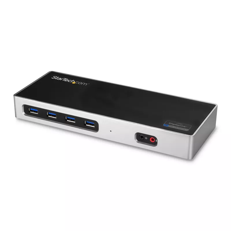 StarTech.com USB-C & USB-A dock - Dual-Monitor 4K 60Hz dock DisplayPort + HDMI - hybridná USB 3.0 dokovacia stanica pre USB-C alebo USB-A notebooky - 6x USB Type-A, GbE - USB 3.1 Gen 1 - Mac/Windows