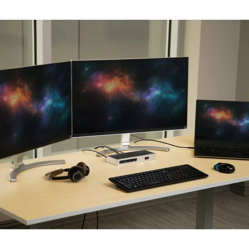 StarTech.com USB-C & USB-A dock - Dual-Monitor 4K 60Hz dock DisplayPort + HDMI - hybridná USB 3.0 dokovacia stanica pre USB-C alebo USB-A notebooky - 6x USB Type-A, GbE - USB 3.1 Gen 1 - Mac/Windows