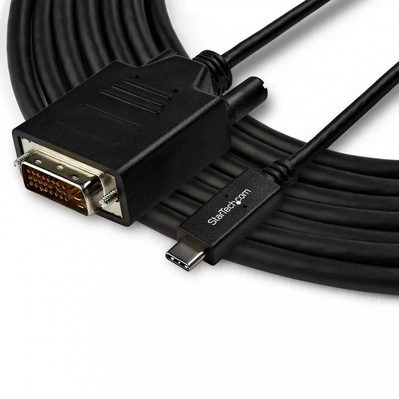 StarTech.com 10ft (3m) USB-C na DVI kábel – 1080p (Single Link) USB Type-C (DP Alt Mode HBR2) na DVI digitálny video adaptér kábel – funguje s Thunderbolt 3 – notebook na DVI monitor/obrazovku