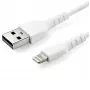 StarTech.com 3 stopy (1m) robustný biely USB-A na Lightning kábel – ťažký rugged aramidové vlákno USB Type-A na Lightning nabíjací/synchronizačný kábel – Apple MFi certifikovaný iPad/iPhone 12