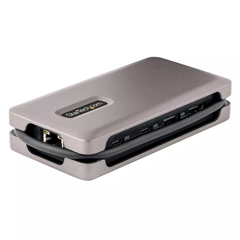 StarTech.com USB-C multiport adaptér, 4K 60Hz HDMI 2.0b, HDR, USB 3.2 Gen 2 10Gbps hub (2xUSB-C, 1xUSB-A), 100W PD Pass-Through, mini travel dock, 12 palcov/30cm kábel, dokovacia stanica pre notebook