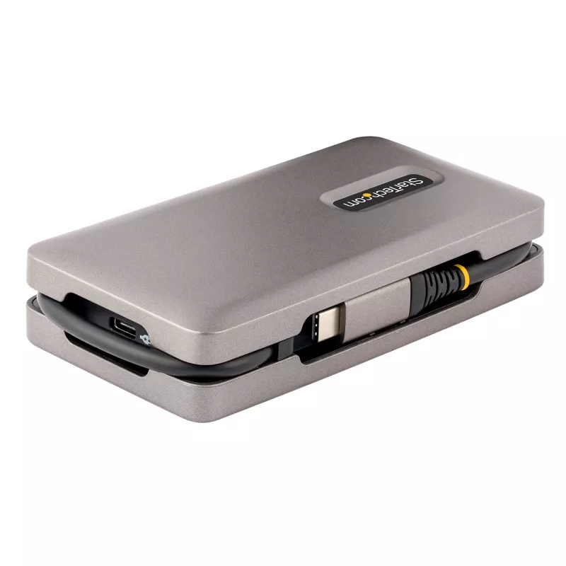 StarTech.com USB-C multiport adaptér, 4K 60Hz HDMI 2.0b, HDR, USB 3.2 Gen 2 10Gbps hub (2xUSB-C, 1xUSB-A), 100W PD Pass-Through, mini travel dock, 12 palcov/30cm kábel, dokovacia stanica pre notebook