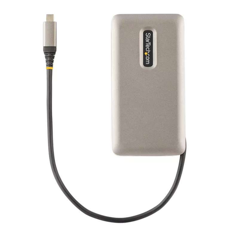 StarTech.com USB-C multiport adaptér, 4K 60Hz HDMI 2.0b, HDR, USB 3.2 Gen 2 10Gbps hub (2xUSB-C, 1xUSB-A), 100W PD Pass-Through, mini travel dock, 12 palcov/30cm kábel, dokovacia stanica pre notebook