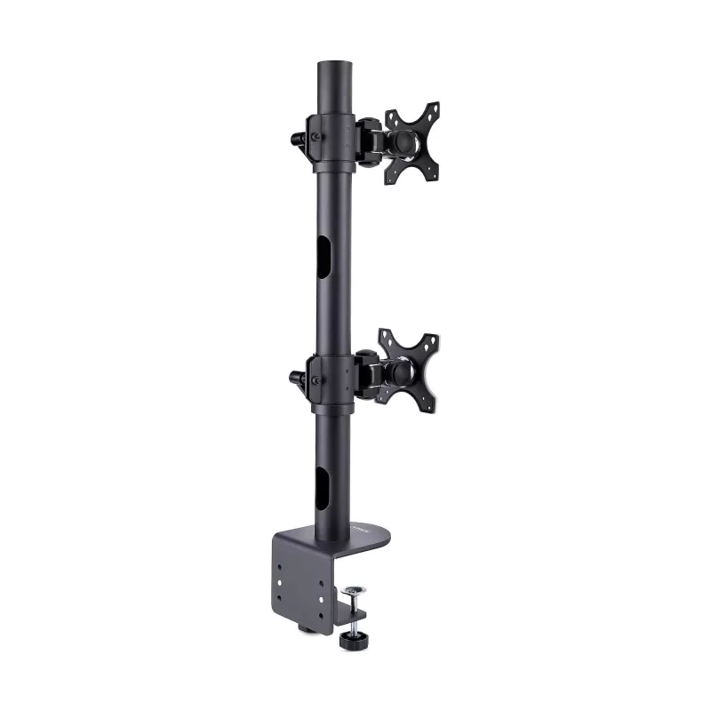 StarTech.com držiak na stôl pre 2 vertikálne stohované monitory, dual 49 palcov, celkovo 32 kg, C-svorka, Quick-Release VESA systém, širokouhlý 16:9/Ultraširoký 32:9, TAA