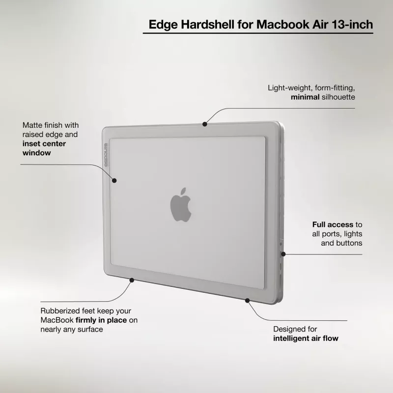 Incase Edge Hardshell puzdro s Makrolon® pre 13-palcový MacBook Air (M2/M3, 2022-2024)