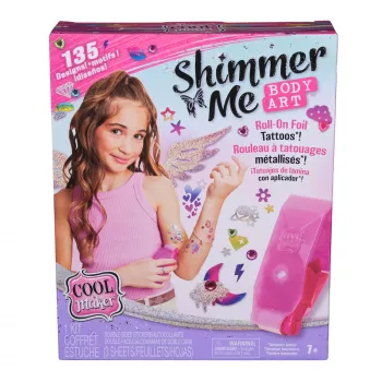 Cool Maker, Shimmer Me Body Art s valčekom, ozdobnými kameňmi a 3 fóliami, 135 kovových dočasných tetovaní, tvorivá a kreatívna hračka pre dievčatá od 7 rokov
