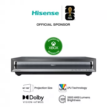 Hisense PX3 projektorový televízor ultra krátka projekčná vzdialenosť 2800 ANSI lumenov UHD 4K (3840x2160) čierna, tmavosivá