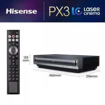 Hisense PX3 projektorový televízor ultra krátka projekčná vzdialenosť 2800 ANSI lumenov UHD 4K (3840x2160) čierna, tmavosivá
