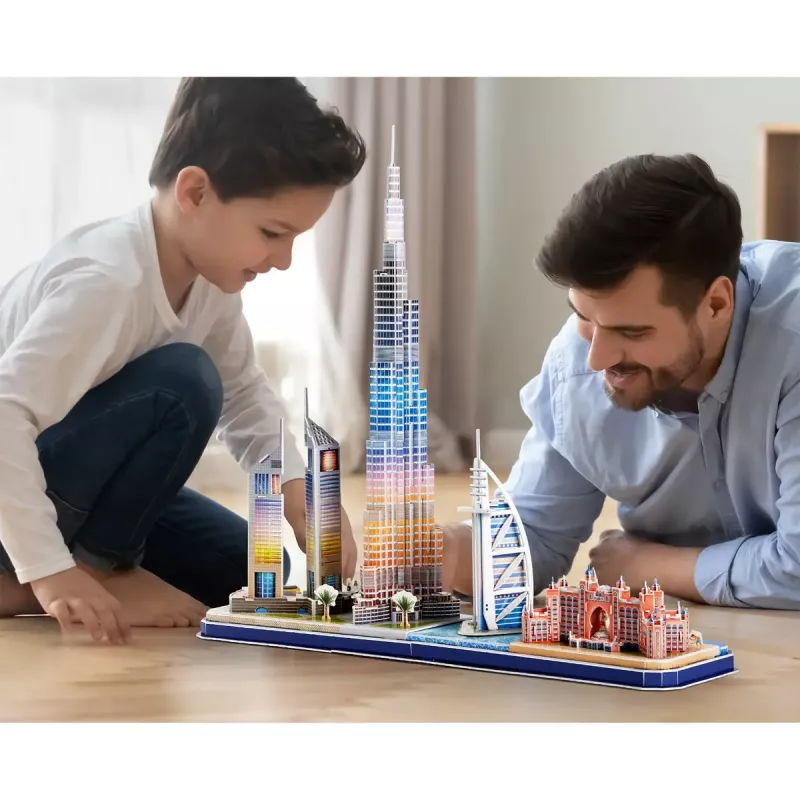 3D puzzle CubicFun City Line Dubai LED, 182 dielov, 532×48 mm, od 10 rokov