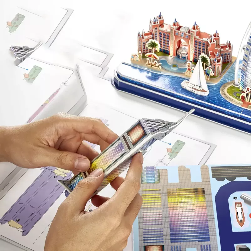 3D puzzle CubicFun City Line Dubai LED, 182 dielov, 532×48 mm, od 10 rokov