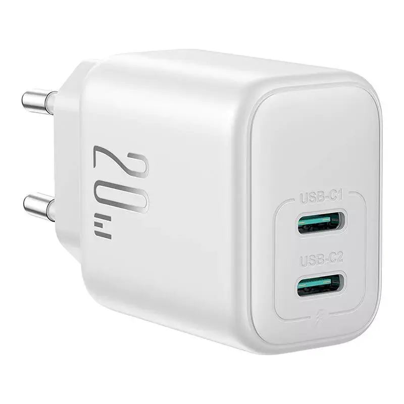 Napájací zdroj Joyroom JR-TCF12 Dual-Port 20W (USB-C x2) biely