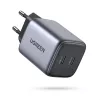 Ugreen 90573 Nexode 45W GaN Mini USB-C nabíjačka, interiérová, AC, 20 V, 4,05 A, čierna, sivá