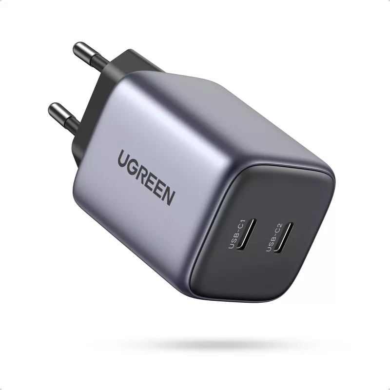 Ugreen 90573 Nexode 45W GaN Mini USB-C nabíjačka, interiérová, AC, 20 V, 4,05 A, čierna, sivá