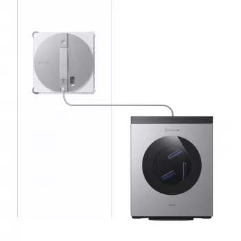 Robot na čistenie okien Ecovacs WINBOT W3 OMNI, batéria 4500 mAh, 270×270×76 mm, strieborná/biela