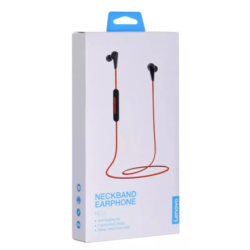 Bezdrôtové Bluetooth slúchadlá Lenovo HE01 červené