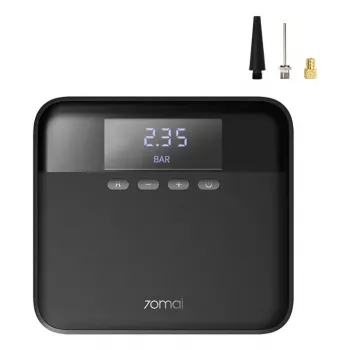 Vzduchový kompresor 70mai TP03 — 12V DC/autozapaľovač, čierny, univerzálny, vrátane adaptéra guľového kohútika