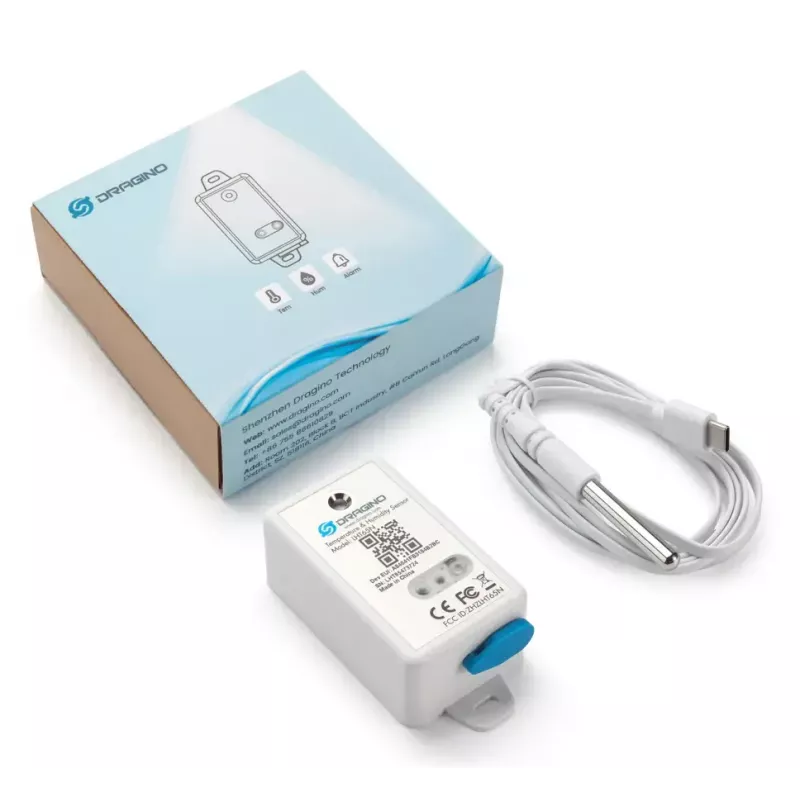 DRAGINO LHT65N samostatný snímač teploty a vlhkosti pre interiér/exteriér LoRaWAN EU868