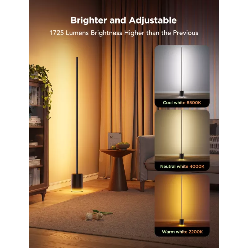 Govee Floor Lamp 2 stojacia lampa, pripravená na Matter, čierna