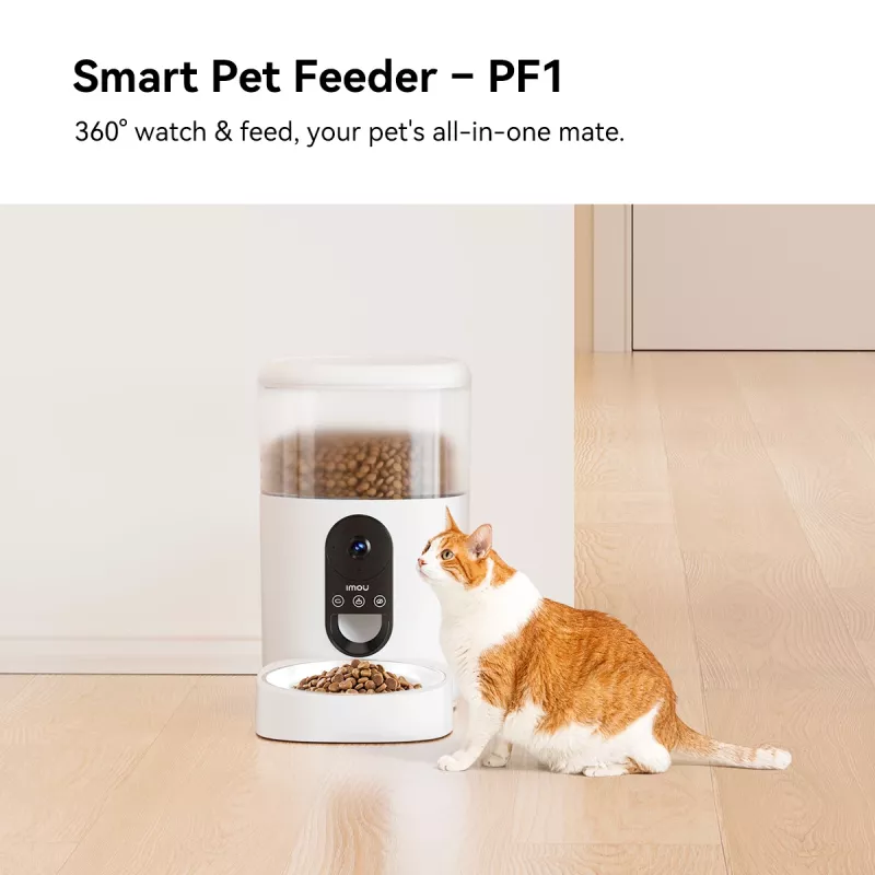 Automatický dávkovač krmiva IMOU PF1 — 4 l nerezový lievik, Wi‑Fi 4, batéria/DC, 1 miska