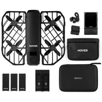 Mini dron HOVERAir X1 Pro — 4 rotory, 12 MP kamera, 4K video, dosah 1000 m, 1920 mAh batéria, 32 GB interná, čierny