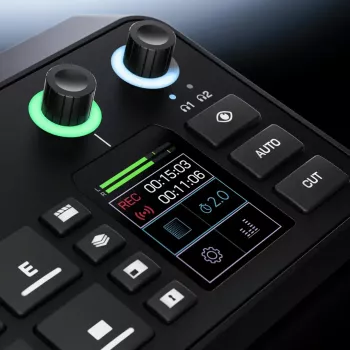 Viac kanálová podcastová a livestreamová produkčná konzola Rode RodeCaster Video S RCVS-E – dotykový displej, Wi‑Fi, Bluetooth 5.3, 5x USB-C, 3x HDMI vstup, 1x HDMI výstup, microSD