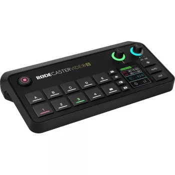 Viac kanálová podcastová a livestreamová produkčná konzola Rode RodeCaster Video S RCVS-E – dotykový displej, Wi‑Fi, Bluetooth 5.3, 5x USB-C, 3x HDMI vstup, 1x HDMI výstup, microSD