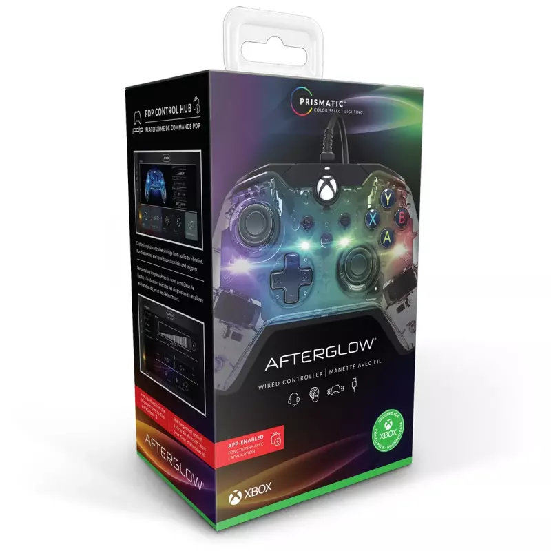 PDP Afterglow drôtový ovládač, modrý/transparentný, USB, Xbox One, Series X/S