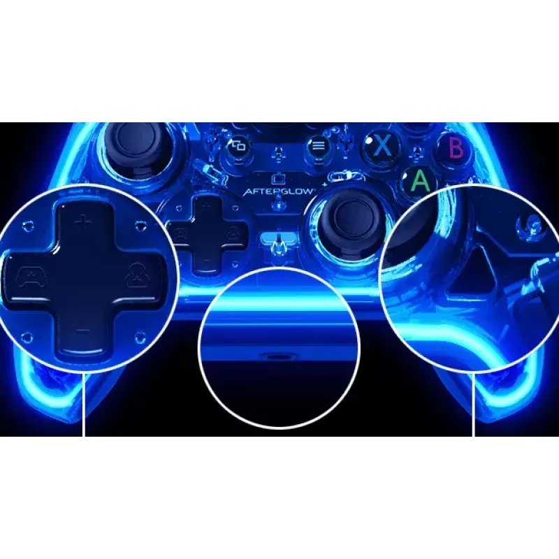 PDP Afterglow drôtový ovládač, modrý/transparentný, USB, Xbox One, Series X/S