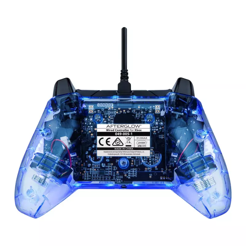 PDP Afterglow drôtový ovládač, modrý/transparentný, USB, Xbox One, Series X/S