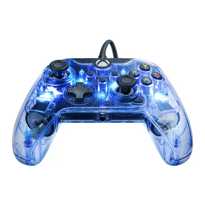 PDP Afterglow drôtový ovládač, modrý/transparentný, USB, Xbox One, Series X/S