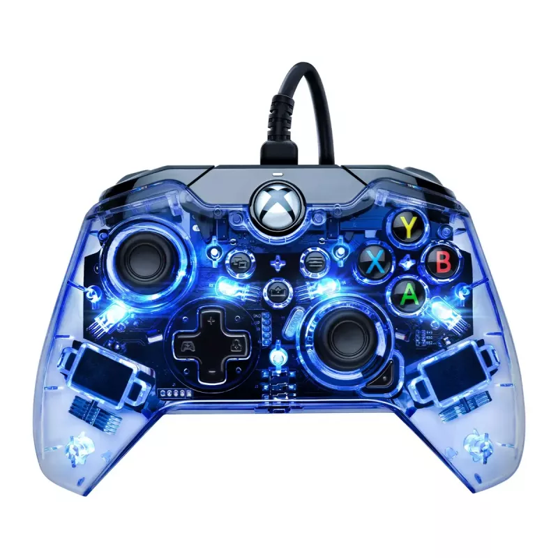 PDP Afterglow drôtový ovládač, modrý/transparentný, USB, Xbox One, Series X/S