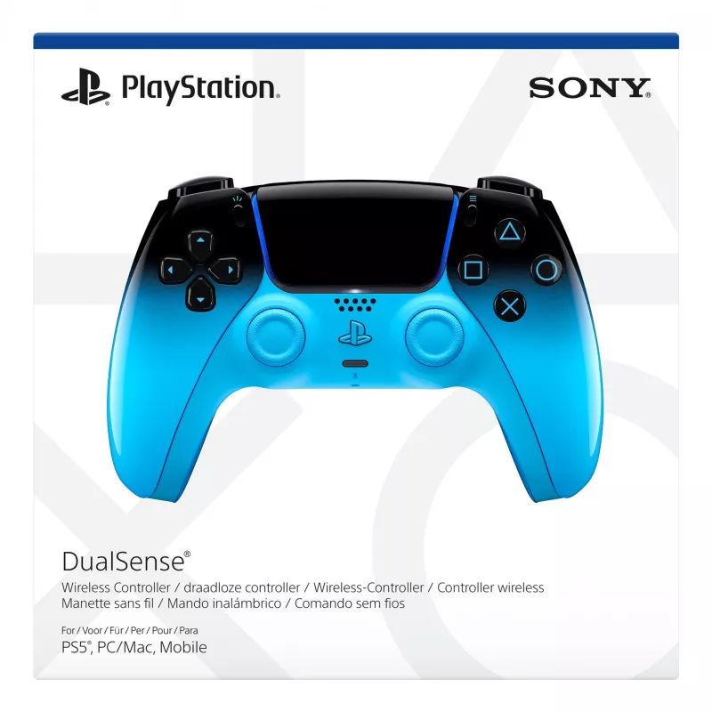 Gamepad Sony DualSense pre PlayStation 5, Bluetooth/USB, čierna/modrá, USB-C, na batérie