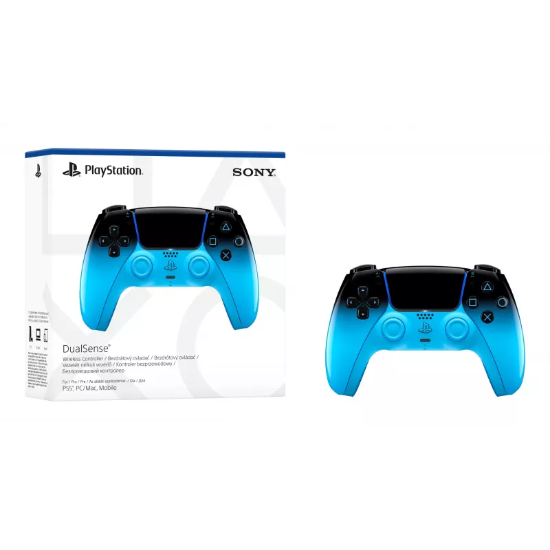 Gamepad Sony DualSense pre PlayStation 5, Bluetooth/USB, čierna/modrá, USB-C, na batérie