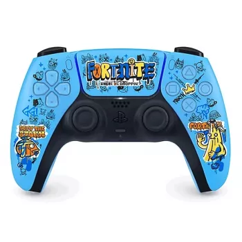 Gamepad Sony DualSense Wireless PlayStation 5 ovládač — model 9593973, modrá, dizajn Fortnite, Bluetooth/USB, na batérie